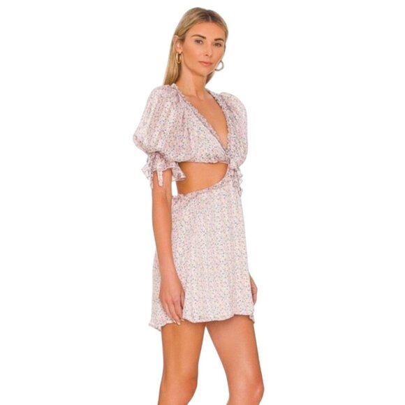 For Love & Lemons Phoebe Floral Cutout Mini Dress Size Small New With Tags - Picture 3 of 16